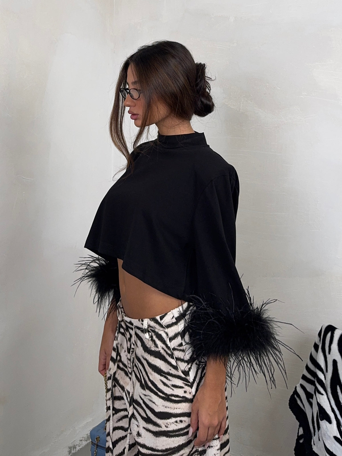 SHIRT QUARTER PIUMA NERO