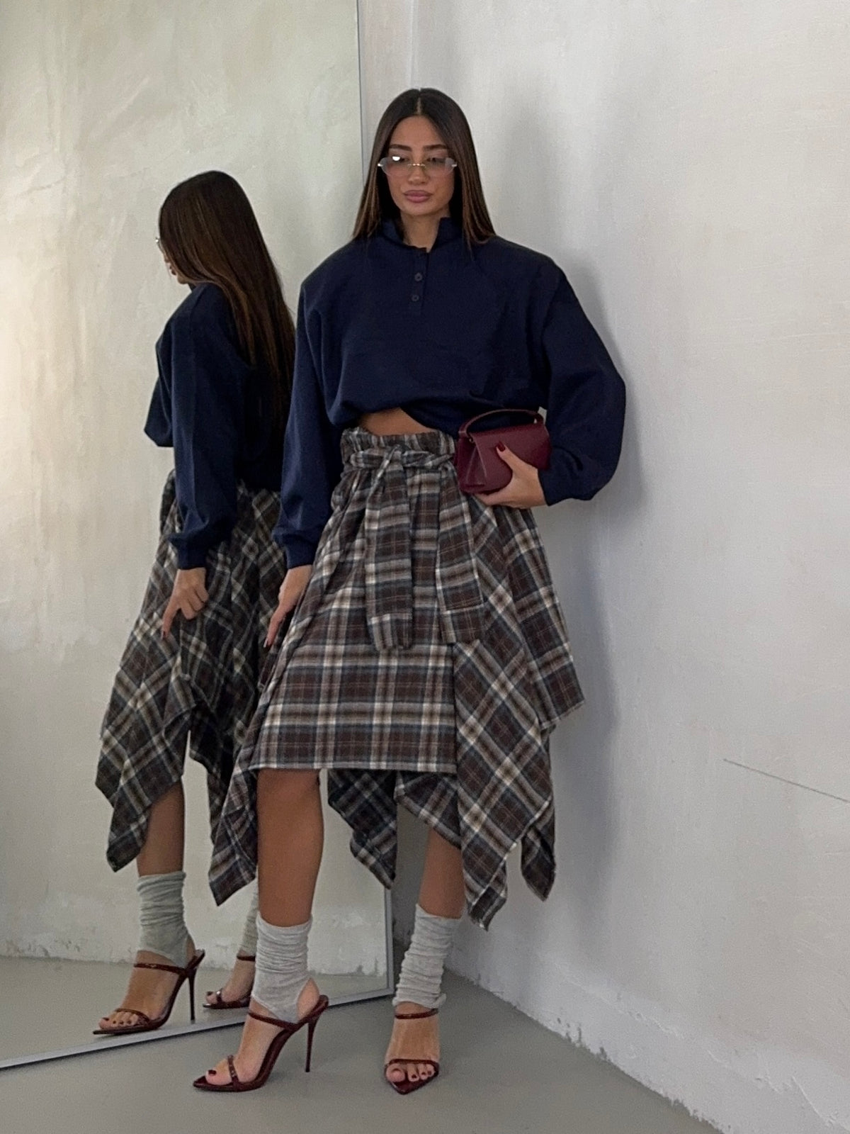 SKIRT ALGODON MARRONE