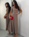 DRESS COSTINA NOISETTE