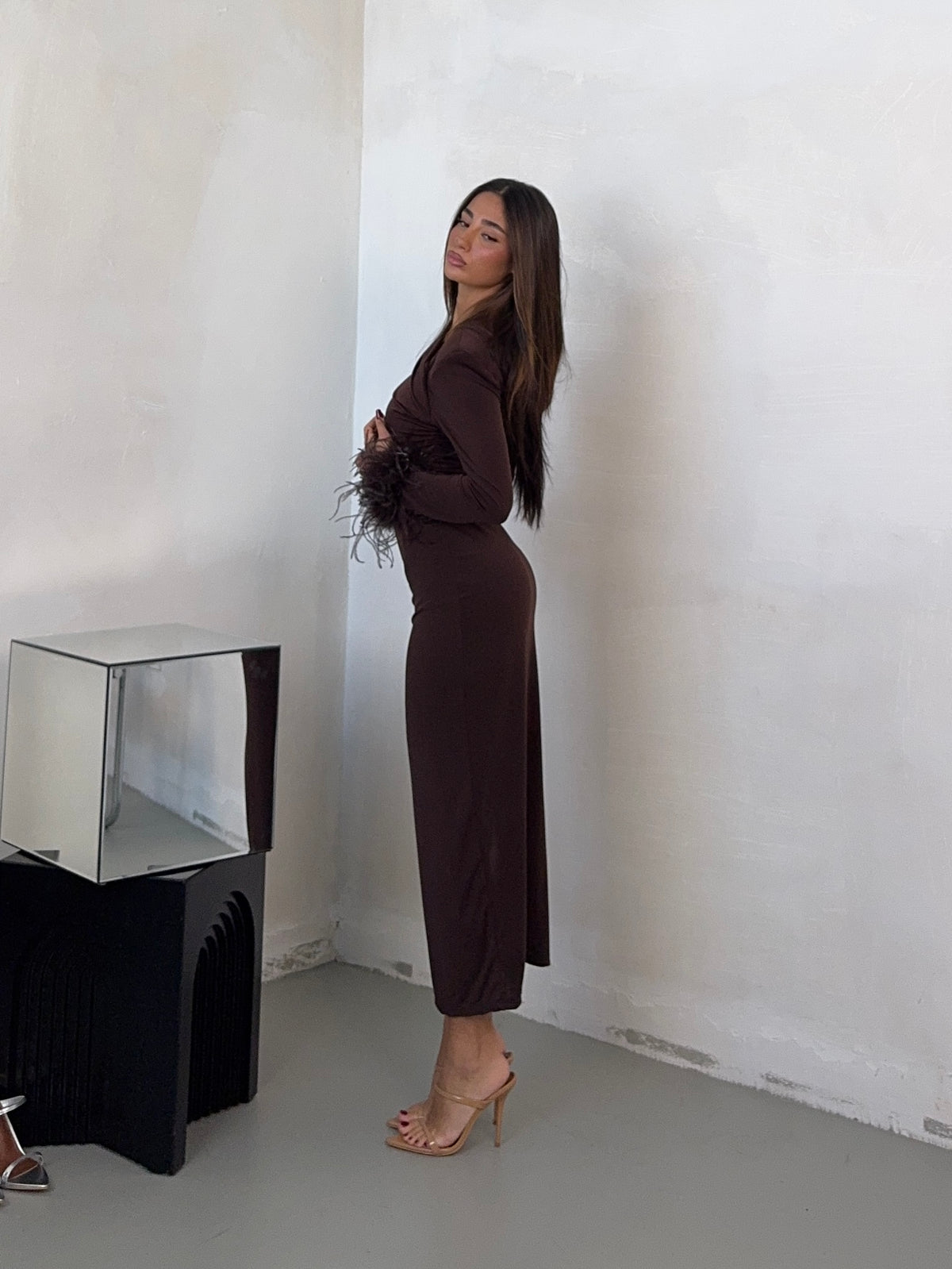 DRESS BROWN PLUM