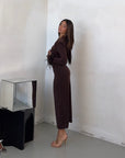 DRESS BROWN PLUM