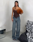 JEANS BROWN RUSH