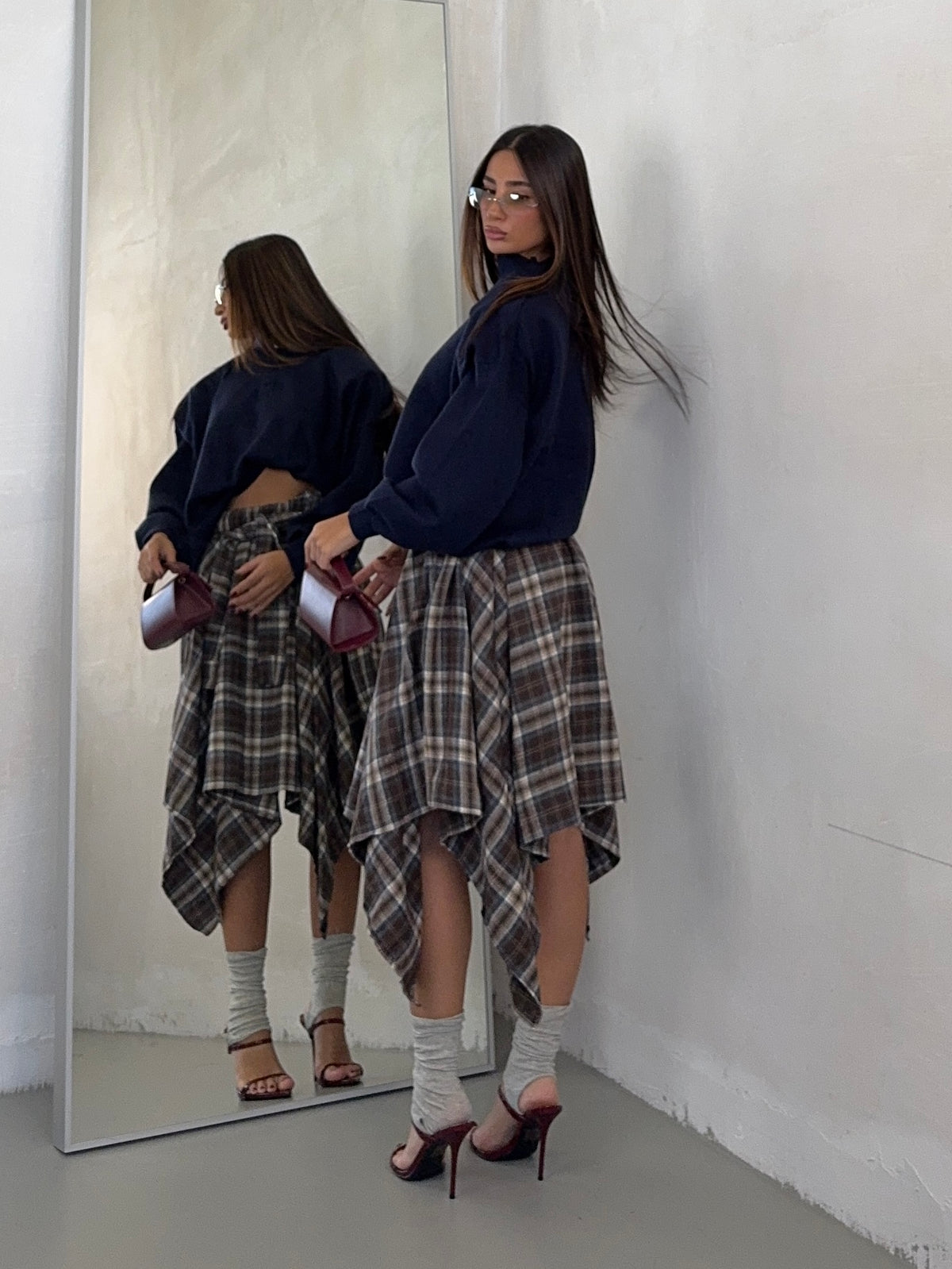 SKIRT ALGODON MARRONE