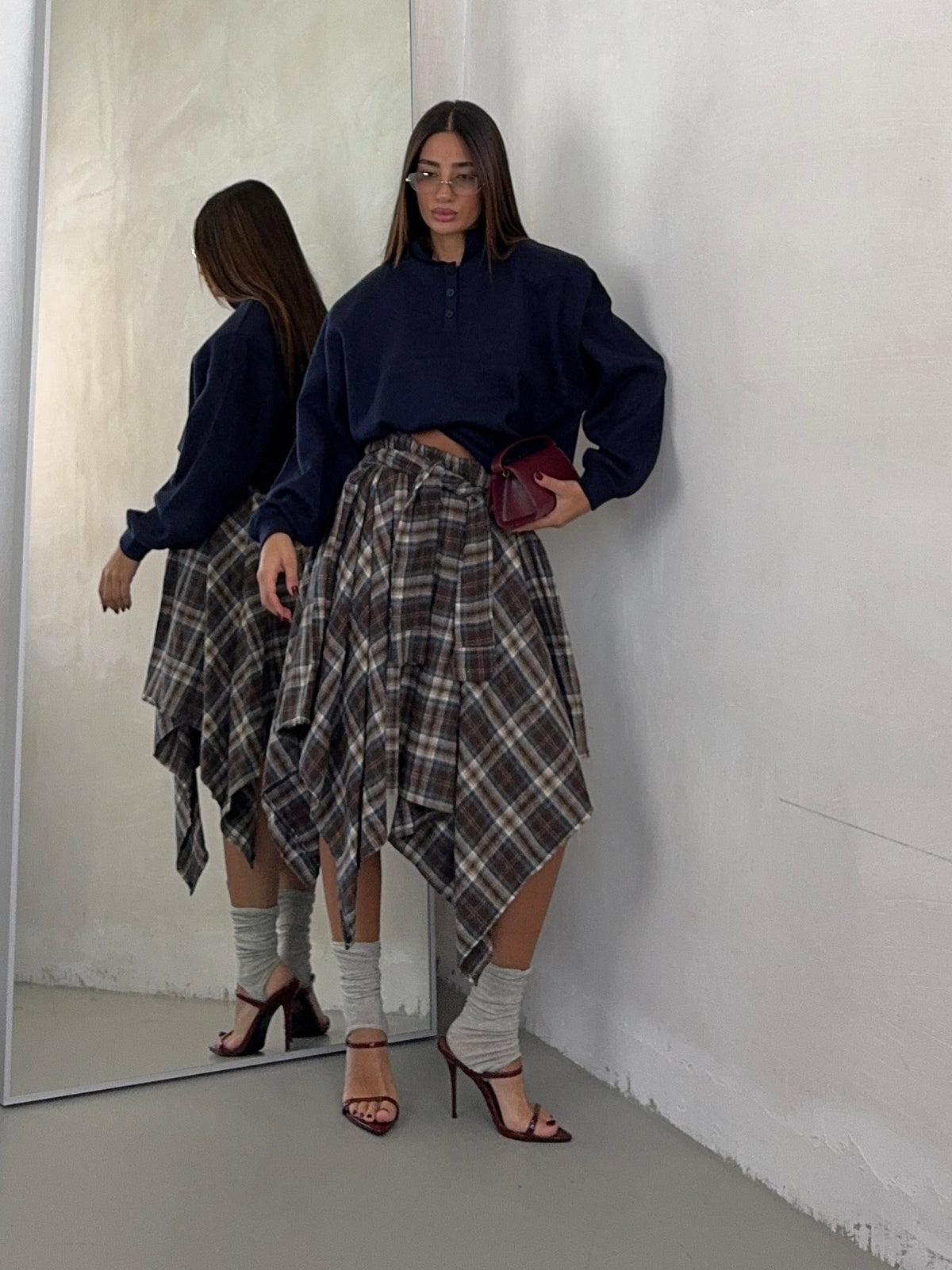 SKIRT ALGODON MARRONE