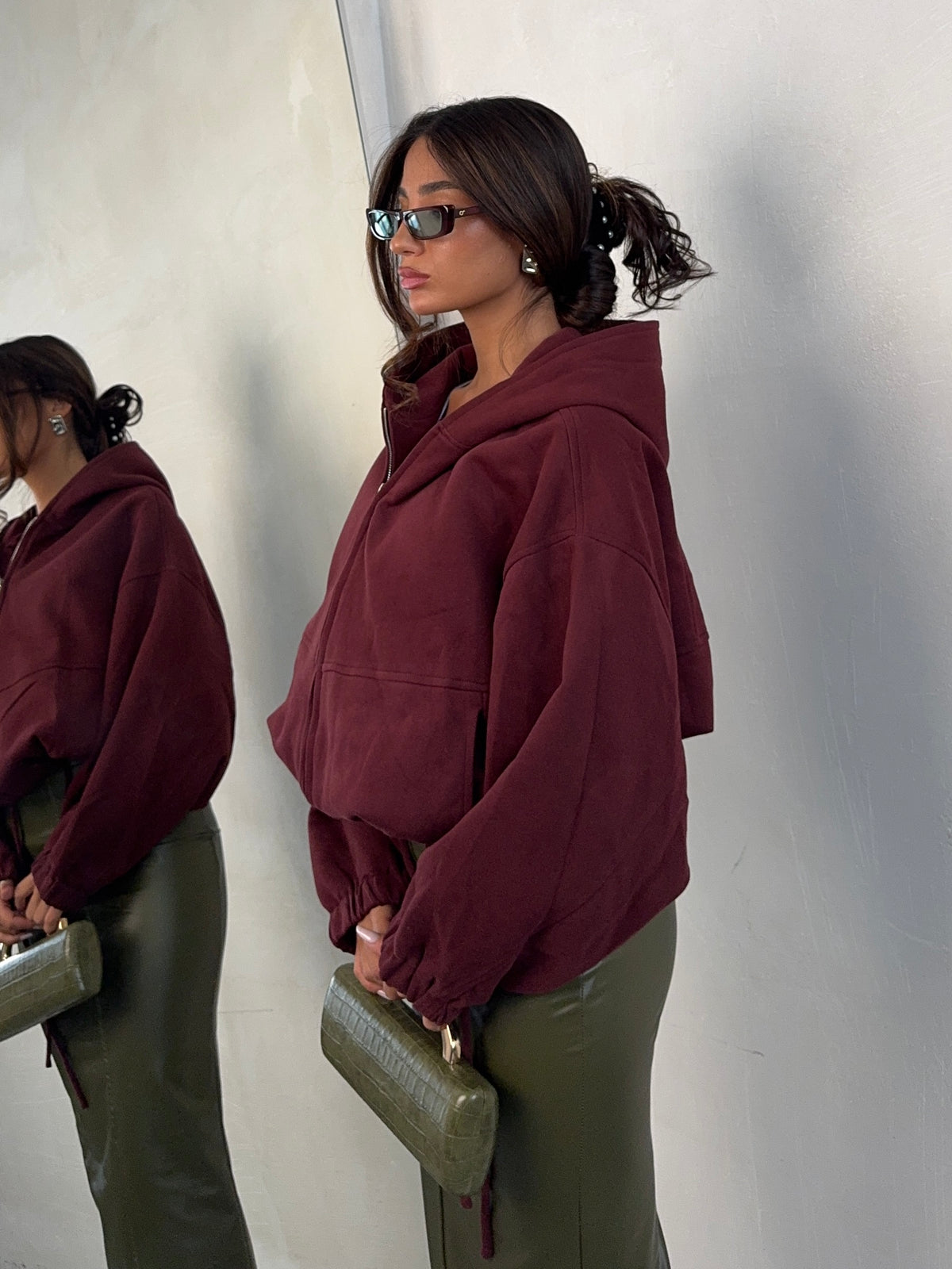 HOODIE DEMI BORDEUAX