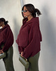HOODIE DEMI BORDEUAX