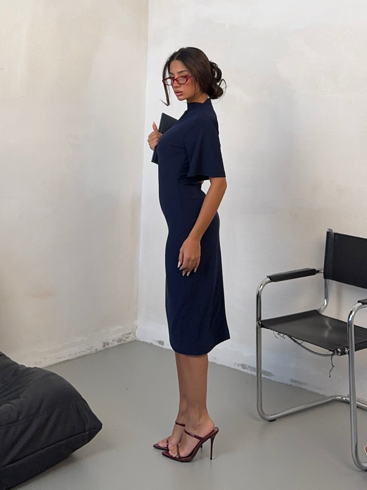 DRESS MIDI BLU NAVY