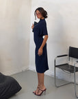 DRESS MIDI BLU NAVY