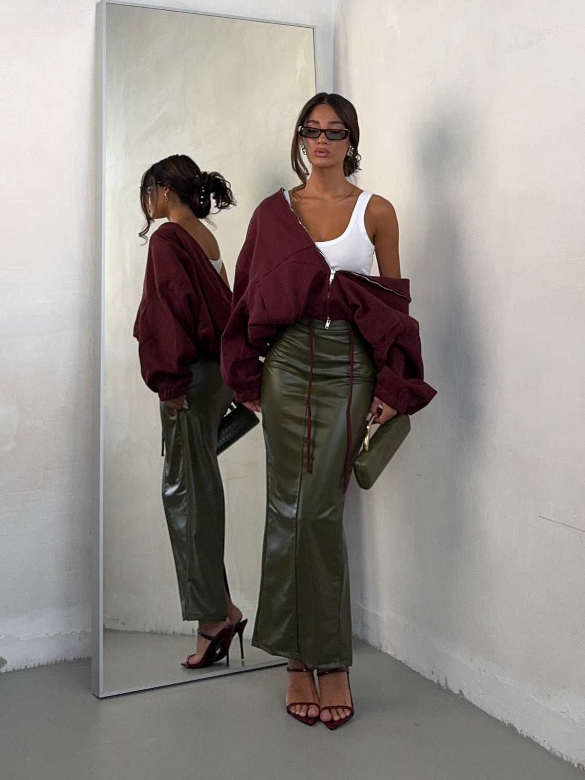 LONGUETTE LEATHER VERDE
