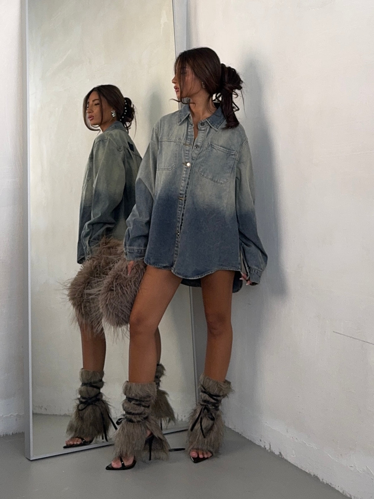 CAMICIA FAKE DENIM