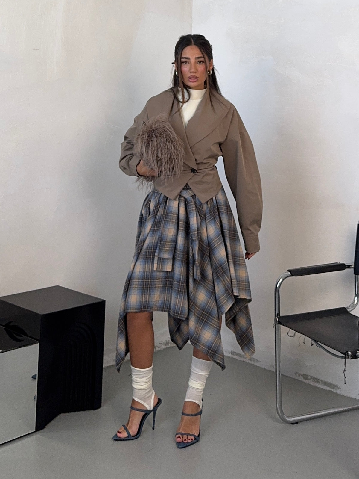 SKIRT ALGODON AZZURRO