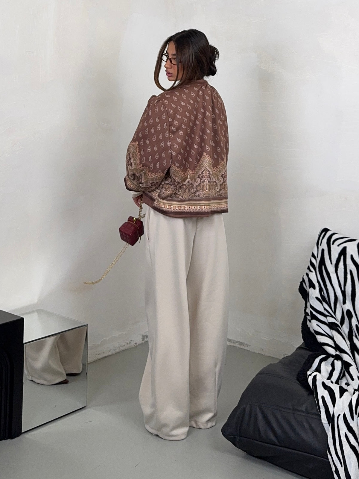 CARDIGAN PAISLEY MARRONE