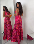 DRESS PLUMA FUCSIA