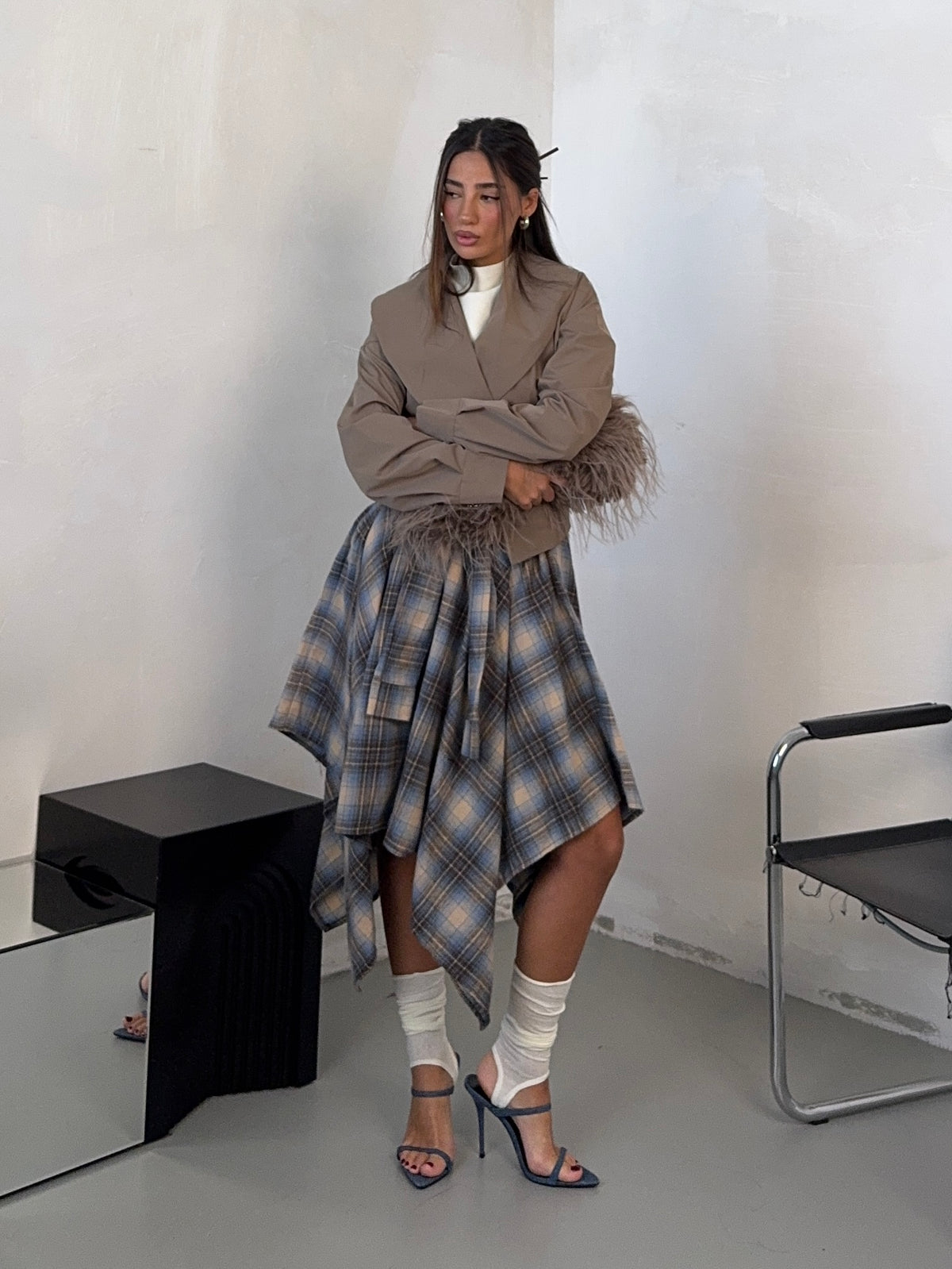 SKIRT ALGODON AZZURRO