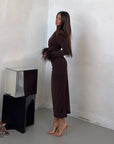 DRESS BROWN PLUM