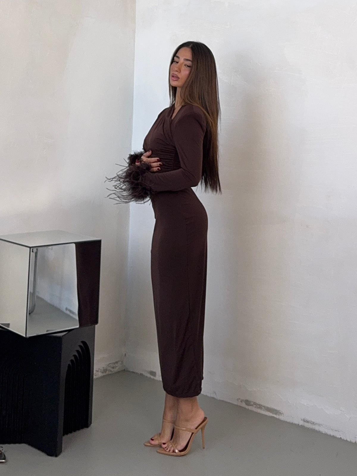 DRESS BROWN PLUM